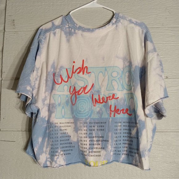Travis Scott No Bystanders Astroworld 2019 Crop Tee Music Festival Tee T-shirt - Picture 1 of 12
